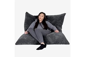 Lounge Pug - CORD - EXTRA Large Bean Bag Floor Cushion - XXL Beanbag - BLACK