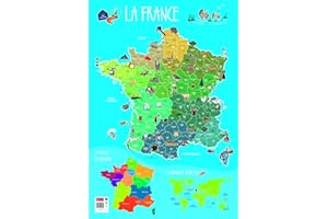 Bouchut Grandremy Salle de classe Poster pedagogique en PVC - 76x52 cm - La France