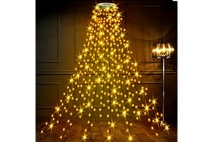 Withosent 400LED Luces Arbol Navidad con Anillo, 2m Cadena de Luces para Arbol con Temporizador y Memoria, Impermeable 44, 8 Modes Navidad Decoración Christmas Lights, Adornos Exterior
