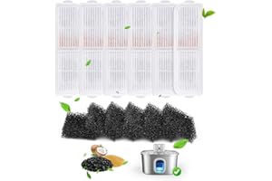 PAPETTLY Filtri Fontanella Per Gatti - 6 Ricambi Filtri e Spugne per Fontanelle Acqua per Animali Domestici, Filtro per Fontanella per Gatti, Ricambio Filtro Acqua per Gatti, Kit Sistema di Filtrazione Doppia