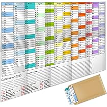 Calendario 2025 Da Muro MAXI 118x84 Cm - Planner Annuale, Spedito Arrotolato Senza Pieghe
