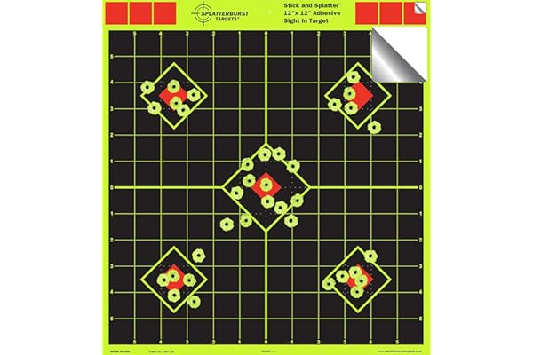 Paquet de 25 – 30,5 x 30,5 cm Sight Dans Adhesif "Stick & Splatter" Cibles Splatterburst - Les coups jaunes brillants sont faciles à voir - Rifles -Pistols- Airguns - AirSoft