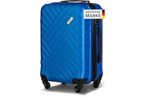 Xonic Design Boardcase Reisekoffer - Hartschalen-Koffer mit 360° Leichtlauf-Rollen - hochwertiger Kabinen-Trolley mit Zahlenschloss - Hand-Gepäck in 55x35x20cm ((Boardcase Rojalblau, S))