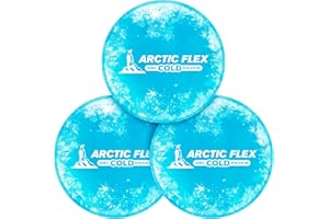 Arctic Flex XL Round Ice Pack (3 Count) - Soft Gel Compression Icepack - Hot Cold for Headache, Eye Puffiness, Wisdom Teeth and Breastfeeding Relief - Reusable for Kids, Men, Women - Flexible Pad