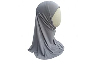 Yaqeen Girls instant headscarf hijab plain al Amira, readymade pull on scarf, ideal for any occassion school/nursery