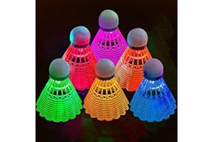 YeahBoom Led Badminton Bälle,Led Nylon Sport Badminton,6 Stücke LED Federballs,Leuchtende Federbälle,Leucht-Federball,Led Badminton Set Kinder,für Indoor/Outdoor Sportaktivitäten