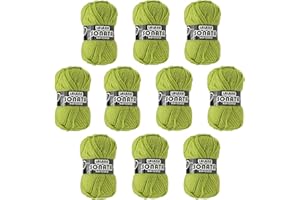 Hilo de Acrilico Ovillo de Lana para Tejer Crochet Ganchillo o Punto Torrijo SONATA 30g, Ovillo de Lana Suave Acrílica para Tejer | 10 Unidades, Color 1561-VERDE