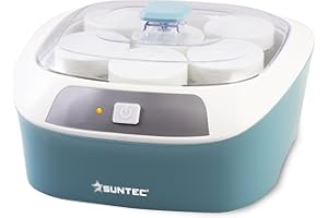 ‎SUNTEC WELLNESS SUNTEC Joghurtmaker YOG-8571 easy [Für selbstgemachten Joghurt ohne Zusätze, 6x 170 ml Behälter, schonende Fermentation bei 35-45°C, max. 20 W]