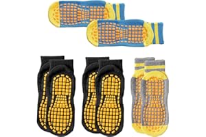 HDGSAFD 4 Paires De Chaussettes Antidérapantes Pour Enfants, Chaussettes De Trampoline, Chaussettes À Pois Antidérapantes, Chaussettes De Sol D'Intérieur, Chaussettes De Yoga D'Entraînement