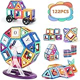 aaczly Costruzioni Magnetiche 122 Pezzi Blocchi Magnetici per Bambini Educativi Calamite Montessori Costruzioni per Bambini 3