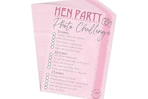Hen Party Photo Challenge Game – Selfie Scavenger Hunt Cards – Hen Night Game for Bride Team – 10 Pack A6 Cards – Fun Hen Par