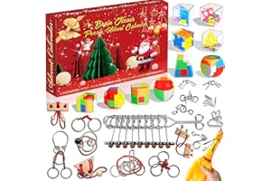 ALUNME Puzzle Adventskalender 2025 Kinder, 24-tägiger Weihnachtscountdown-Kalender mit 24 Spielzeugen, Brain Teaser Christmas Advent Calendars 2025 for Kids Boys Girls