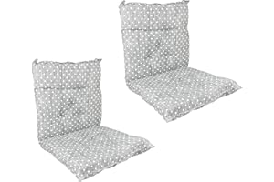 IL GRUPPONE PASSIONE CASA Set Cuscini Sedia Con Schienale Imbottiti Con Laccetti Banda Elastica Per Fissaggio Prodotto Italiano Sedie Poltrone Sdraio Reclinabili Cucina Giardino 40 x 80 Cm - CuoricinoGrigio - 2 Pezzi