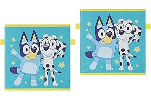 Idea Nuova Bluey Set of Two Spacious Collapsible Storage Cubes, 10"x10"x10"