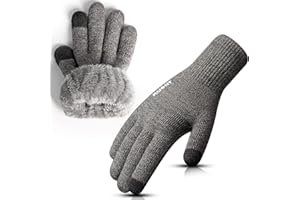 Rahhint Guantes Invierno Termicos Lana Tactiles Hombre Mujer Antideslizantes para Esquí Smartphone