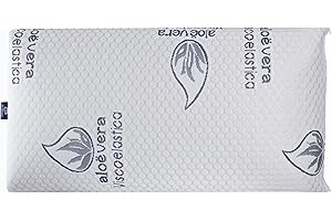 Dormio - Almohada viscoelástica con perfecta adaptabilidad al cuello, Tejido Aloe Vera, Termorregulable, Blanco, 135 cm