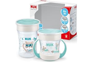 NUK Duo-set med Magic-mugg och Mini Magic-pipmugg | 360° spillsäker kant | 6+ månader