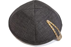 JL Kippha's Elegante de Lino Gris Oscuro kipá judía Yarmulke Yamaka Kippa Israel Cap Judaica