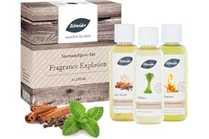 ‎SCHNEIDER NATÜRLICH FÜR MICH Saunabedarf Schneider - Aufgussset Fragrance Explosion 3 x 250 ml Inhalt - winterlicher Saunaaufguss - wohltuender Mix