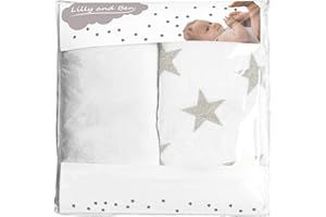 Lilly and Ben® Housse pour Matelas à Langer - Tissu Coton Éponge - Bébé Fille Garçon - 3 Formats - Lot de 2 - Épais et Absorbant