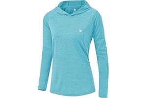 donhobo Women's Long Sleeve Sports Running Hoodie Tops Shirts with Thumb Hole,UPF 50+ Sun Protect Breathable Quick-Dry Fitness T-Shirt Tops for Workout Gym Training Yoga Pilates