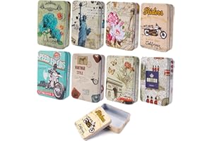 EXIN DEHCEN 8 Pezzi Scatole Latta Metallo, Scatola Metallo Piccola con Coperchio, Scatole Rettangolari Vuote in Scatola Latta per Caramelle, Chiavi, Orecchini e Organizzare Casa (95x65x23mm)
