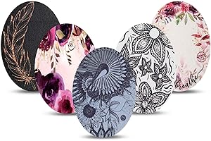 ExpressionMed - Patch adhésif pour Freestyle Libre | Dexcom | Medtronic OVAL (Paquet de 5) - Ruban CGM prédécoupé, étanche, non effilochable. (Exquisite)