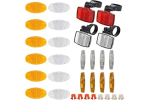 FENGQQKJ 20 Pezzi Riflettore per Bicicletta Catarifrangenti per Bicicletta Anteriori e Posteriori per Catarifrangenti Occhi di Gatto per MTB Bicicletta Mountain Bike Motocicletta