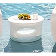REZVANI FURNITURE STUDIO Tenjam Splash Series Amped side Table for in pool use, in pool side table for sunshelf use and water depths up to 10"