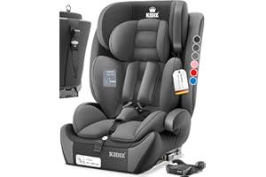 KIDIZ® Autokindersitz Kinderautositz mit Isofix Gruppe 1+2+3 9-36 kg 5-Punkt-Sicherheitsgurt, Autositz, Kindersitz, Einstellbare Kopfstütze | Mitwachsende Sitzerhöhung 1-12 Jahre, Stabil und Sicher
