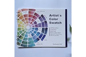 tumuarta Kunst's książka z wzorami, 100% bawełna, 21,6 x 27,9 cm, 300 GSM, 10 zdejmowanych arkuszy, tłoczenie na zimno, bezkwasowe, pamiętnik kolorów do akwareli, akrylu, pasteli olejnych i innych