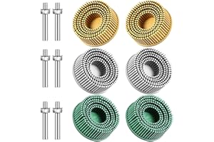 PRETTY KAURV 6Pcs Bristle Disc 2 Inch 50# 80# 120# Abrasive Brush Disc with 1/4 Inch Shank Soft Flexible Coating Removal Disc Electric Drill Rotary Tool Accessories for Hard Soft Metal 6Pcs Bristle