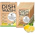 The Honest Home Co. | Dishwash Liquid Powder to Liquid Dish Wash Refills | 2.5 Litres | Gentle on Skin | Easy to Make | 5 Sachets (500ml/sachet) - Lemon