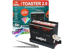 SMOKE 2U Smoke2u Toaster 2.0 | 800W Elektrischer Kohleanzünder Kohle Grill Kohlen Ofen mit Dreiseitiges-Hitzesystem, inkl. Gitterschutz, Zange, Hygienemundstücke, 6 min fertig