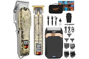LQT Tagliacapelli Uomo Professionale, Macchinetta per Capelli Elettrica Senza Fili con Kit Toelettatura - Tagliacapelli Uomo con Rifinitrici e Confezione in Scatola
