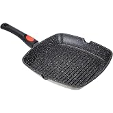 Kamberg Grill pan 28 x 28 cm, removable handle, cast aluminium, non-stick stone coating, all fires, including induction, PFOA