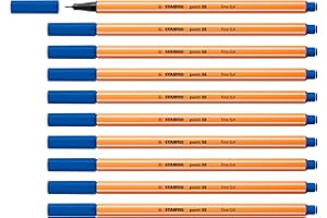 STABILO point 88 - Stylo feutre pointe fine - Lot x 10 feutres fins - Bleu (88/41)