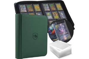 Top Loader Binder 9 Pocket, Holds 360 Toploaders, 100 Toploaders INCLUDED | Toploader Binder for 3" x 4" Rigid Toploaders, Trading Card Binder for TCG, MTG, Sport Cards, PU Leather Cover, Side Loading