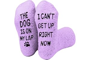NOEMIN Dog Lovers Gifts for Women Mum - Funny Birthday Gifts Wife Womens Novelty Socks Non Slip Fuzzy Dog Socks