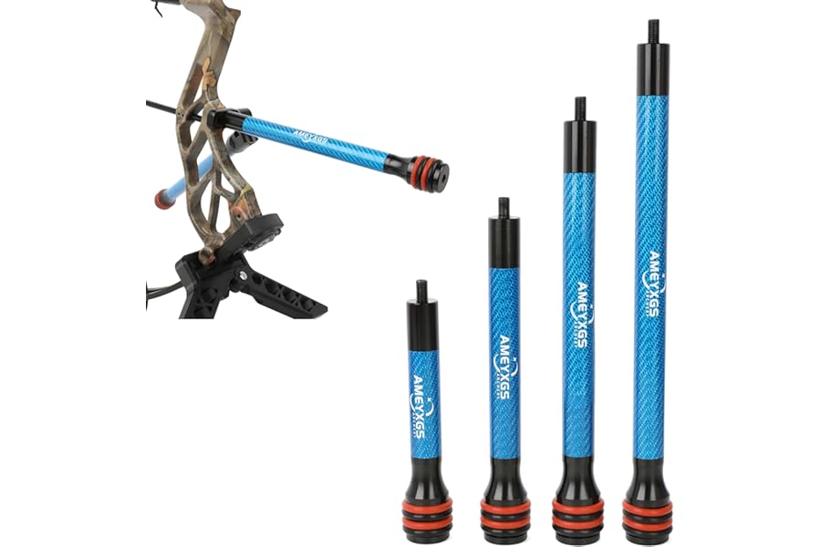 Poearcus 6" 8" 10" 12" Archery Bow Shock Absorption Bar Balance Bar Stabilizer Ultra Lightweight Carbon Fibre Compound Bow Recurve Bow Stabiliser Rod