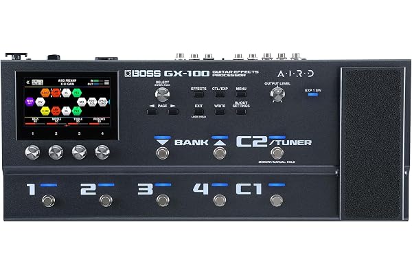 BOSS GX-100 | Processeur d'effets évolué pour guitare | Sons authentiques d'amplis à lampes grâce à la technologie AIRD | 32 types d'ampli et plus de 170 effets BOSS