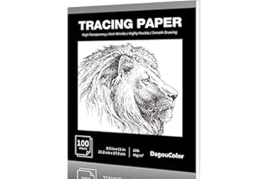DagouColor 100 Blätter Tracing Paper für das Nähen von Mustern, Zeichnung Overlays, Skizzieren auf Kunstpapier&Skizzenbuch, 21.6 X 27.9CM