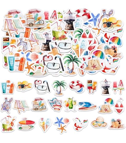 A5 Aufkleberbogen 'Filey' – Vinyl-Aufkleber Mit Britischem Küstenmotiv, Glänzend, 100 Mikron, Ideal Für Scrapbooking & Dekoration