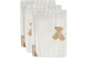 Teddy Bear bawełniana rękawica do mycia z gazy, 3-częściowy zestaw Jollein