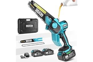 SEESII Mini Chainsaw Cordless 8 Inch & 6 Inch: Electric Battery Powered Chainsaw,2026 Upgraded Brushless Chain Saw with 2pcs 3000mAh,Tool-Free Chain Tension, Oiler, for Tree Branch Cutting (M8 Boost)