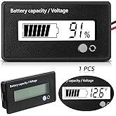 DC 12V 24V 36V 48V 72V Battery Capacity Voltage Meter with Alarm, Battery Capacity Gauge Indicator, Battery Indicator Monitor