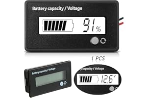 FRIENDA DC 12V 24V 36V 48V 72V Batteriekapazität Spannung Meter mit Alarm, Batteriekapazität Gauge Indikator, Batterieanzeige Monitore, Blei-Säure und Lithium Ion Batterietester (Weißes Licht)