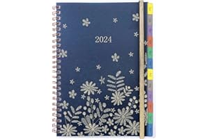 YHH Agenda Settimanale 2024 A5 Spirale, Agenda Planner settimanale con Divisori Mensile, Elastica, Tasca, Pagine di Budget Nota Contatto Gennaio a Dicembre 2024, Diario 2024 per Famiglia Lavoro Scuola