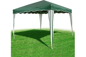 Bakaji Gazebo 3x3 Mt Pieghevole Impermeabile Richiudibile 3 x 3 Tendone Giardino Colore Verde, Telo Impermeabile, Struttura Metallo Apertura e Chiusura a Fisarmonica, modello CAPRI