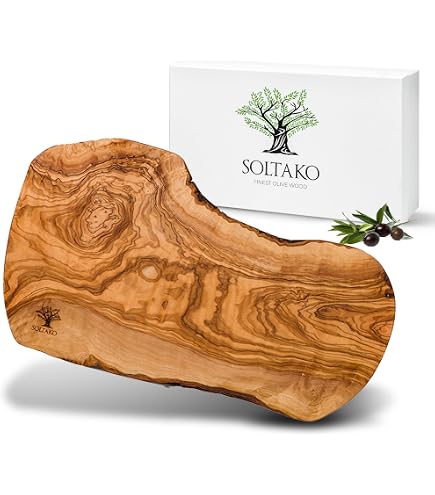 Tagliere In Legno D'Ulivo Naturale - Unico Pezzo Artigianale, 39x18 Cm, Per Servire E Tagliare